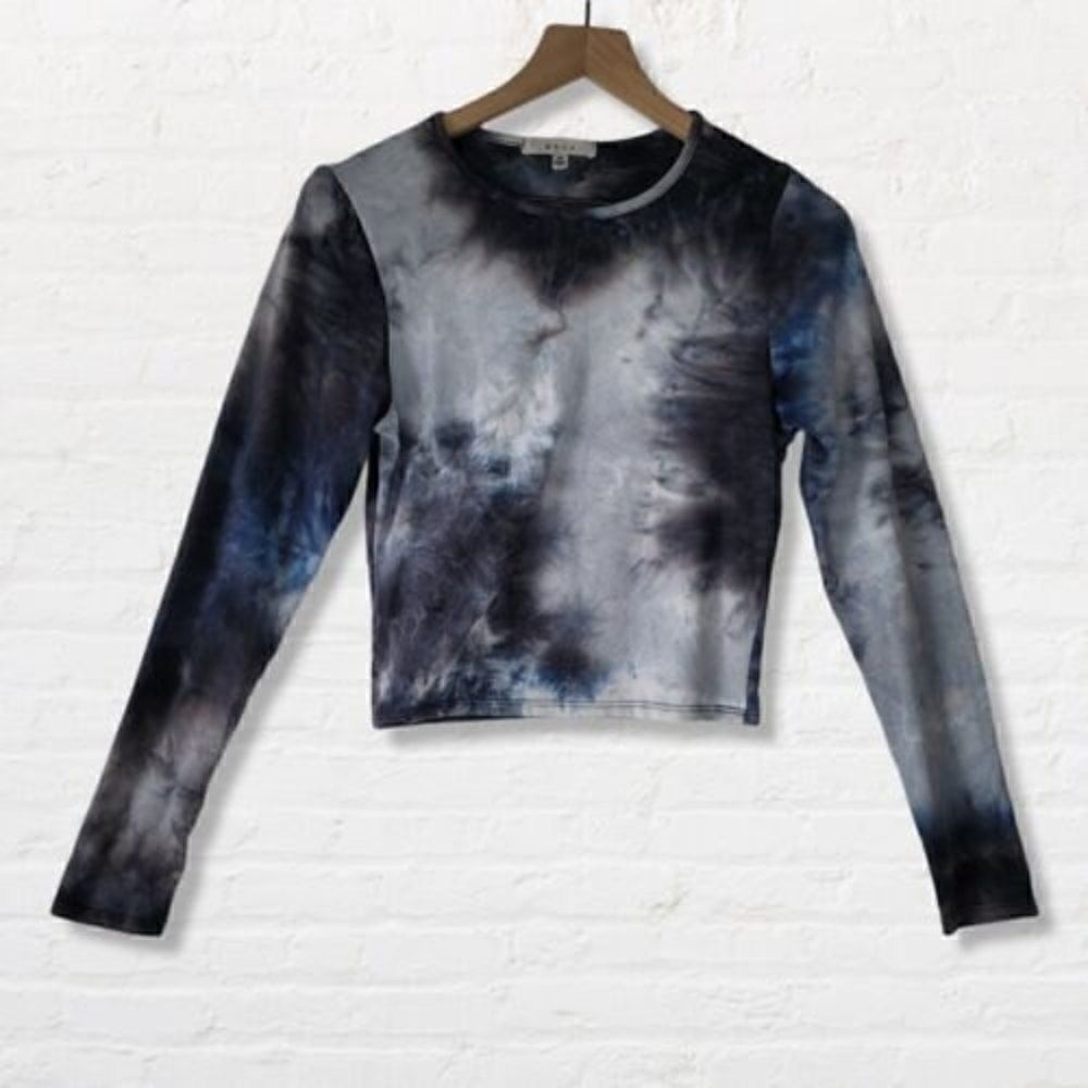 Gaze Soft Yoga Top Blue Tie Dye Pattern Women's Size XS